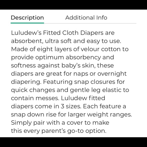 Luludew Size 1 Fitted Cloth Diaper EUC - Picture 6 of 7